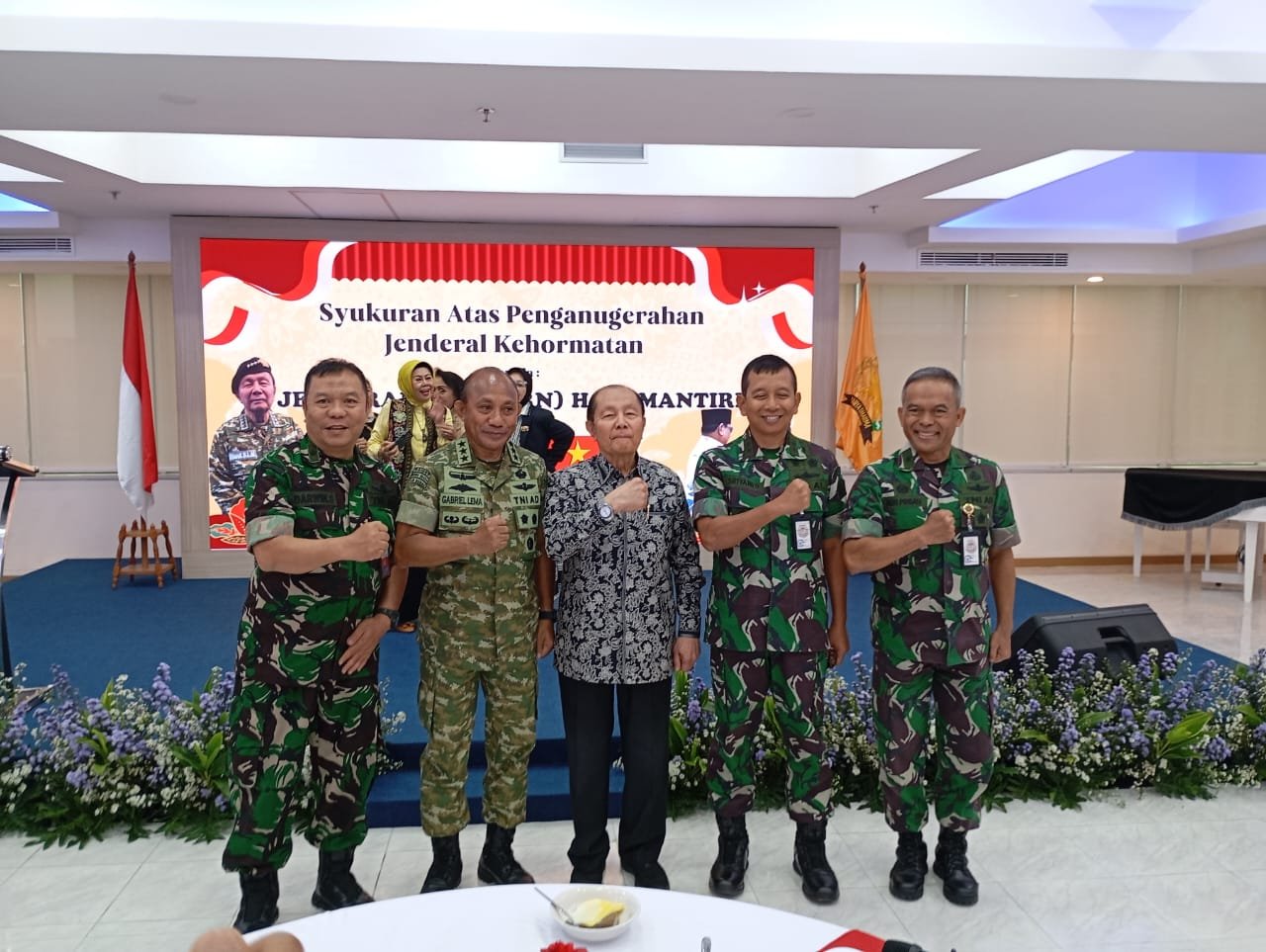 LIMA PESAN KETUA UMUM DPP LVRI PADA ACARA SYUKURAN KENAIKAN PANGKAT JENDERAL KEHORMATANNYA